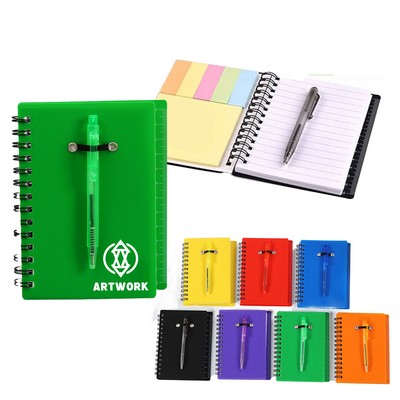 Spiral Notebook Sticky Notes Set