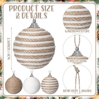 Bohemian Rustic Twine Christmas Ornament Holiday Tree Hanging Decoration 6 pcs