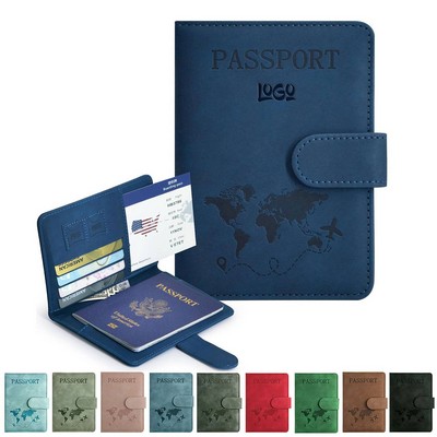 Rfid Anti-Theft Pu Leather Stylish Travel Passport Holder