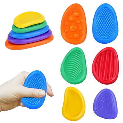 6-Pack Textured Sensory Stones - Fidget Toy for Stress & Anxiety Relief, Autism, ADHD Focus Tool