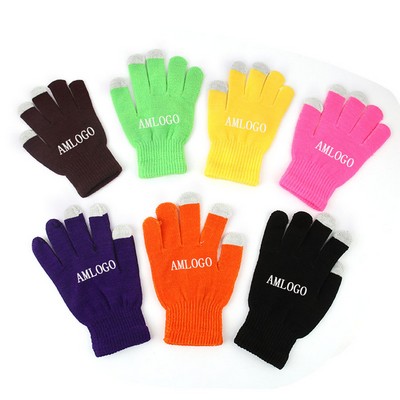 Interactive Touchscreen Acrylic Knit Gloves