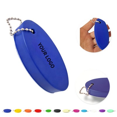 PU Foam Oval Floating Keychain With Stainless Steel Component