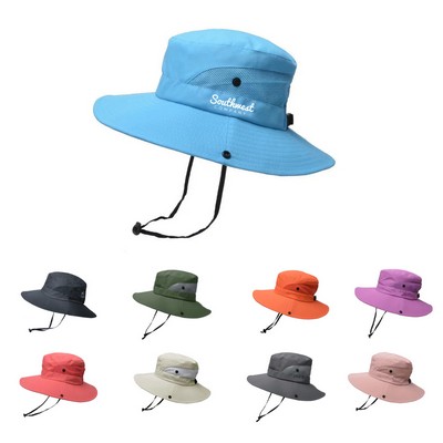 Breathable Ponytail Sun Bucket Hat