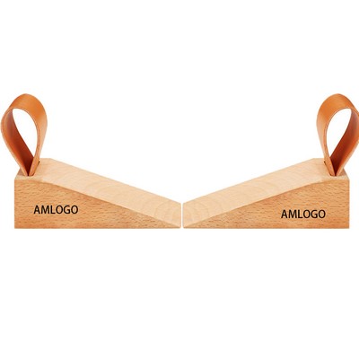 Elegant Hardwood Door Stoppers with Sling Design