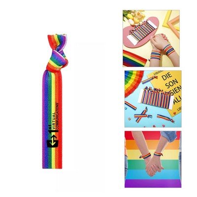Colorful Rainbow Elastic Knotted Hair Ties