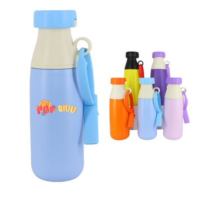 Insulated Straw Milk Bottle with Handle-17oz.