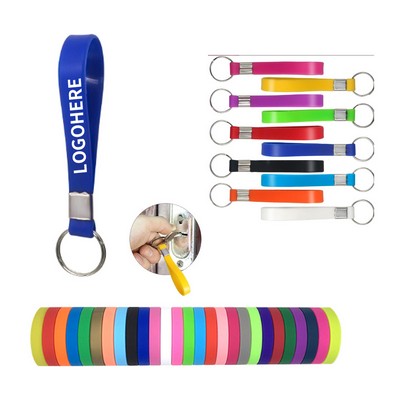 Embossing & Color Infilled Silicone Keyring Band