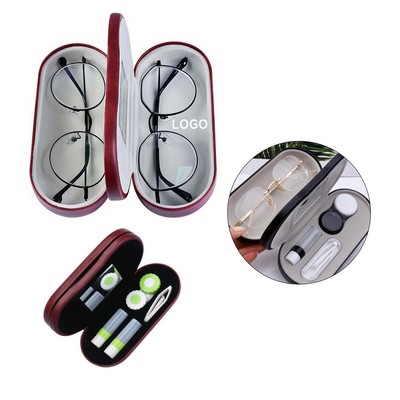 Double Layer Eyeglass Case with Mirror