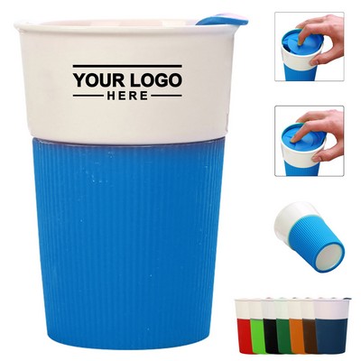 Ceramic Coffee Mug with Silicone Lid