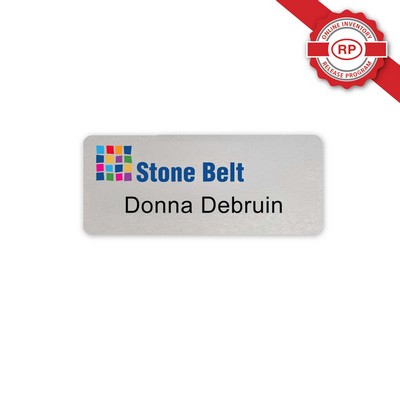 USA Made Eco-Friendly UV Full Color Aluminum Badges (1.25" x 3.00" Inches)