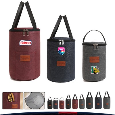 Nourchill Cylindrical Handheld Lunch Cooler Bag - Small