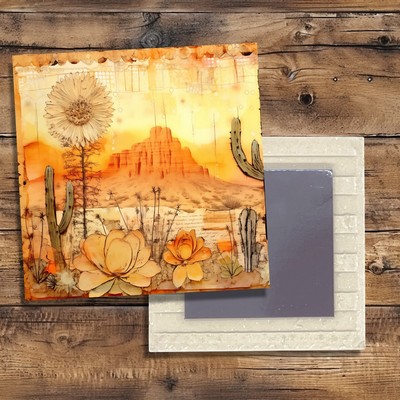 3" White Porcelain Tile Magnet