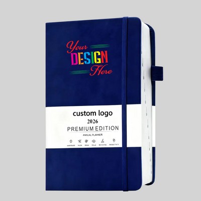 A5 Notebook Planner with Leather Hardcover