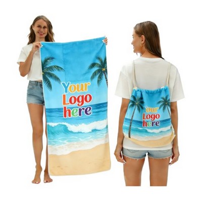2-in-1 Foldable Beach Towel Storage Bag