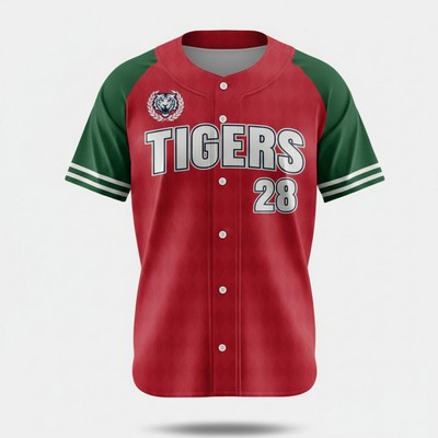 Men's Sublimated Full Button Baseball Jersey 200G Interlock