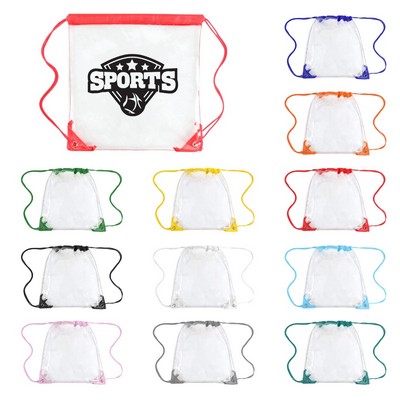 Clear Drawstring Backpack – Custom Logo Stadium Bag for Events, Travel, and Security Compliance
