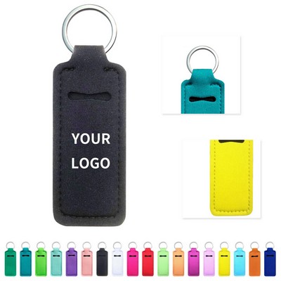 Custom Neoprene Keychain Sleeve Protector - Reusable Rectangular Holder with Totes Cosmetic