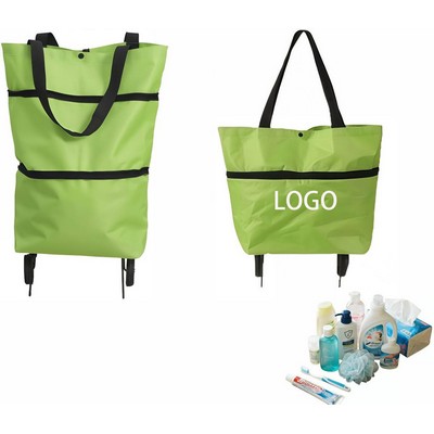 Custom 2-in-1 Foldable Rolling Shopping Cart