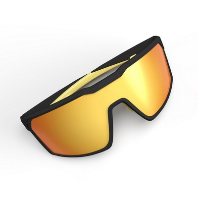 Ellijay Soft Touch Black Frame - Orange Mirror Lens