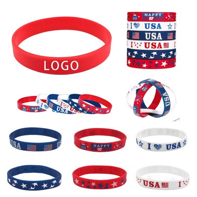 American Flag Independence Day Silicone Bracelets
