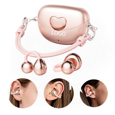 Custom Lightweight Heart Shape ABS Open Wear Stereo Ear Clip Headphone