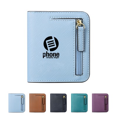 PU leather Coin Purse Wallet RFID Money Clip