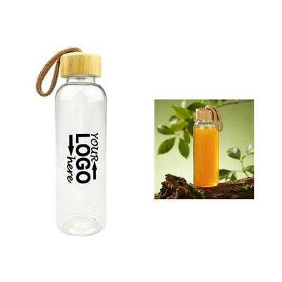 Water Bottle 550ml Bamboo Lid Eco Friendly Drink Container