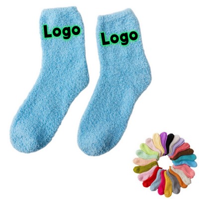 Cozy Warm Fuzzy Socks Skin-Friendly Soft Plush Indoor Home Winter Socks