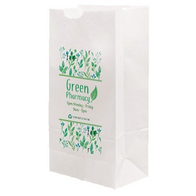 Full Color 1-Sided SOS White Paper Bags (5" x 9.625" x 3.125")