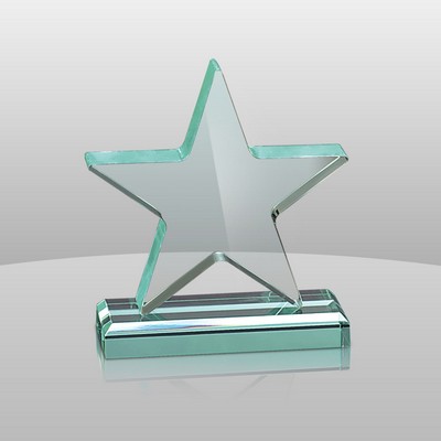 Jade Green Star Award w/Base (8"x5"x2")
