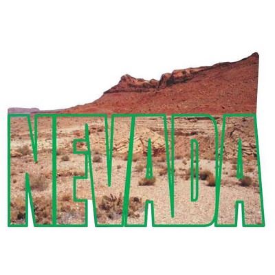 Nevada Desert Promotional Magnet w/ Strip Magnet (3 Square Inch)