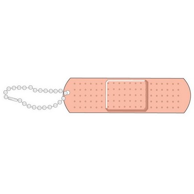 Adhesive Bandage Promotional Key Chain w/ Black Back (2 Square Inch)
