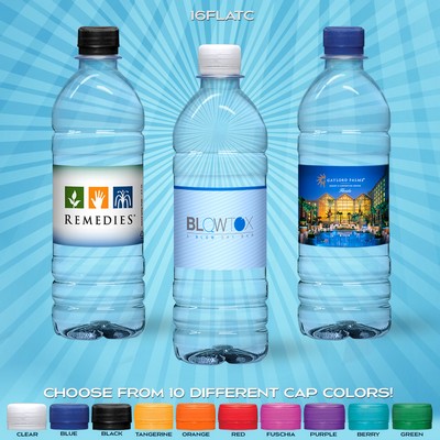 16.9 Oz. Custom Label Spring Water w/Flat Cap - Clear Bottle