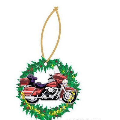 American Motorcycle Executive Wreath Ornament w/ Mirrored Back (4")