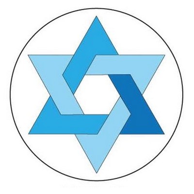 Star Of David Round Metal Photo Magnet (2 1/2")