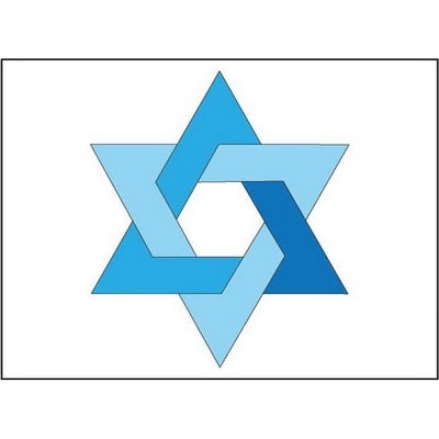 Star Of David Rectangle Badge w/ Bar Pin (2 1/2"x3 1/2")