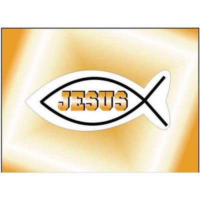 Jesus Fish Rectangle Metal Photo Magnet (2"x3")