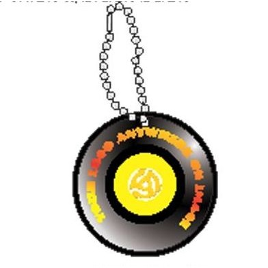 Rpm Record Promotional Key Chain w/ Black Back (3 Square Inch)