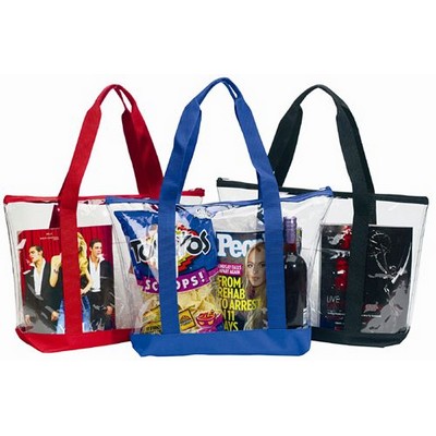 Clear Vinyl PVC Sports Zipper Tote