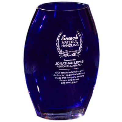 8.5" Cobalt Blue Oval Vase