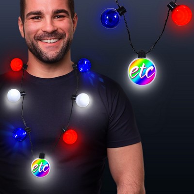 Patriotic LED Medallion Ball Necklace(Pad Printed)