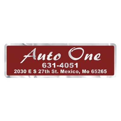 Car-Cal Dealer Decal | Rectangle | 1 3/4" x 5 3/4" | White Reflective