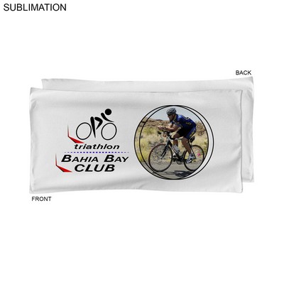 Absorbent Microfiber Dri-Lite Terry White Cycling Towel, Sublimated Full Color Logo (20"x40")