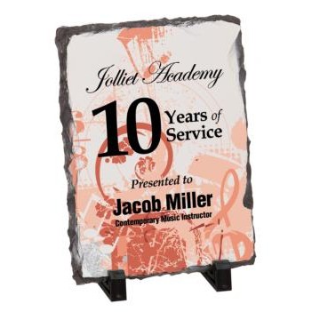 Full Color Rectangle Gloss Stone Plaque 5 1/2 x 7 1/2"