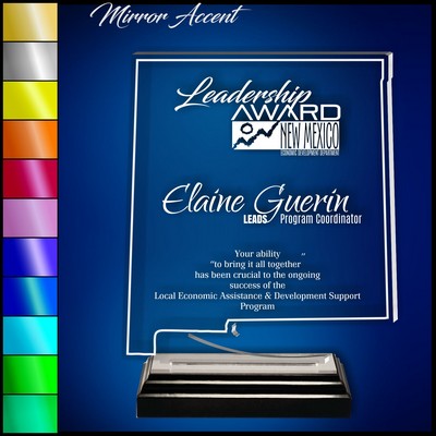 11" New Mexico Clear Acrylic Award with Mirror Accent