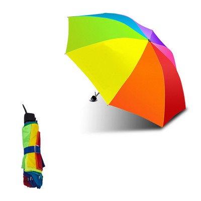 38" Rainbow Folding Umbrella