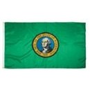 Washington State Indoor Parade Flag w/Pole Hem And Fringe (4'x6')