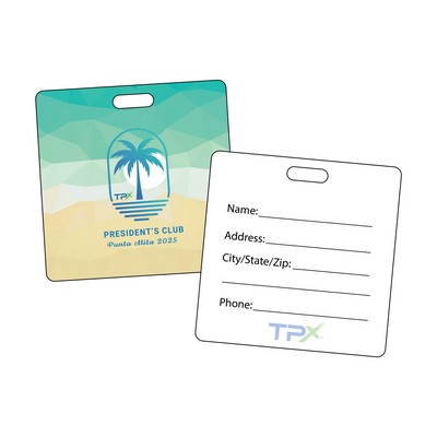 Square Metal Luggage Tag (3" x 3")