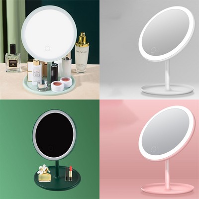 Countertop Cosmetic Makeup Mirror with 30 Led Lights 3 Color Lighting Modes, Touch Screen