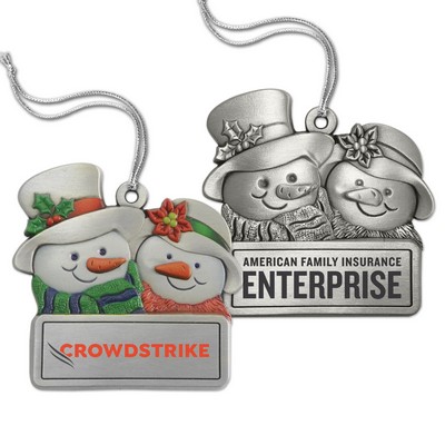 Retail Design Ornament - Snow Couple (Full Size GalleryPrint)